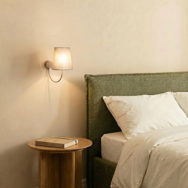 Applique da parete Candi TK Lighting, dimmerabile, Crema / Ambra, Soggiorno / Sala da pranzo, Tessuto / Stoffa / Seta, Moderno, Applique