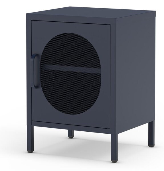Comodino in metallo blu scuro Diora - Marckeric