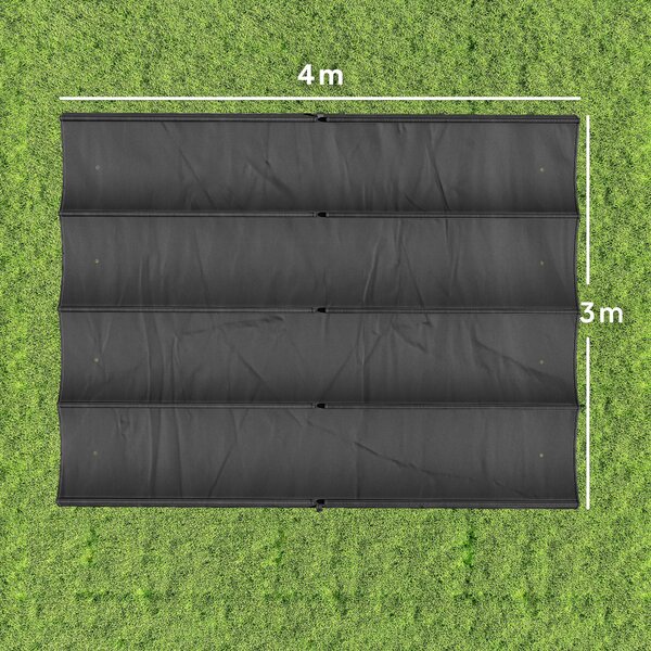 Outsunny Telo Pergola per Esterni Anti UV in Poliestere Grigio Scuro con 8 Fori di Drenaggio, 392x350 cm | Aosom Italy
