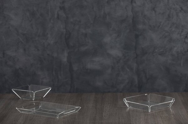 Vassoio in metacrilato trasparente Vestalia , dimensioni 36,5x26xh2,5 cm, spessore 4 mm colore trasparente