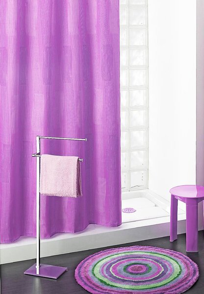 GEDY Tenda doccia vasca moderna in poliestere 240 x 200 cm colore Lilla - 111/CO124 Serie G-Monocromo