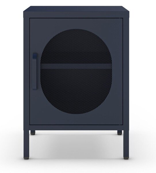 Comodino in metallo blu scuro Diora - Marckeric