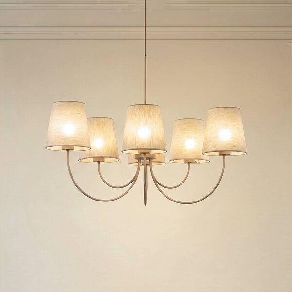 Lampadario a soffitto Candi TK Lighting, dimmerabile, Crema / Ambra, Soggiorno / Sala da pranzo, Tessuto / Stoffa / Seta, Moderno, Lampadario