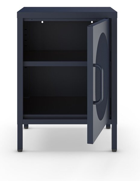 Comodino in metallo blu scuro Diora - Marckeric
