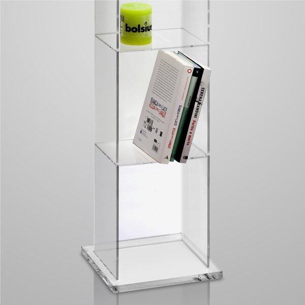 Libreria da Terra in cristallo acrilico 24x22xh124,5 cm con colore trasparente