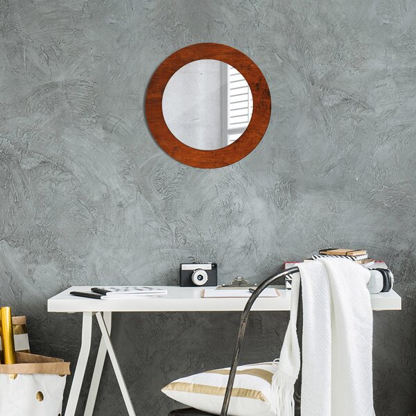 Specchio rotondo stampato Legno naturale fi 50 cm