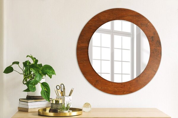 Specchio rotondo stampato Legno naturale fi 50 cm