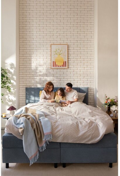 Letto boxspring blu con contenitore 180x200 cm Elva Bold Line – Bonami Selection