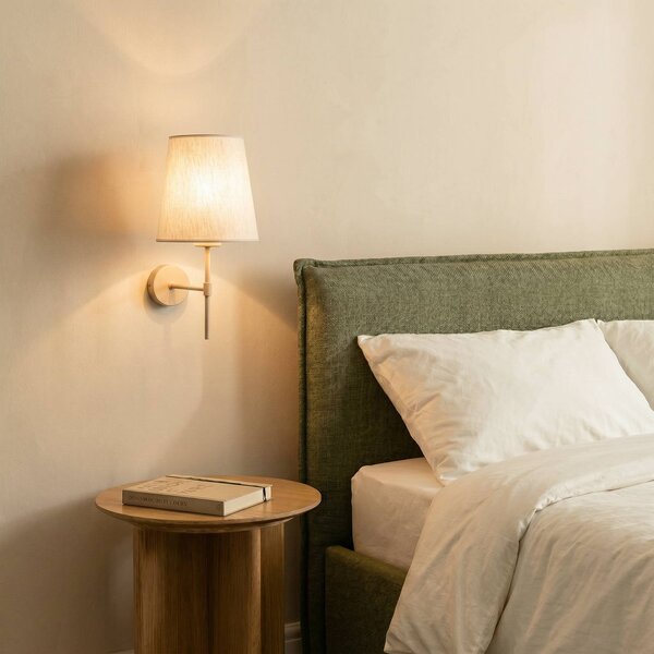 Applique da parete Elizabeth TK Lighting, dimmerabile, Crema / Ambra, Soggiorno / Sala da pranzo, Tessuto / Stoffa / Seta, Moderno, Applique