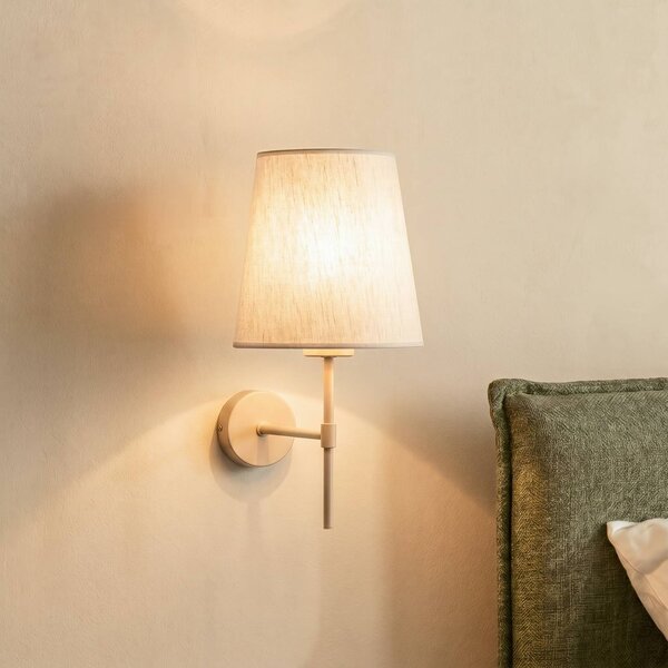 Applique da parete Elizabeth TK Lighting, dimmerabile, Crema / Ambra, Soggiorno / Sala da pranzo, Tessuto / Stoffa / Seta, Moderno, Applique