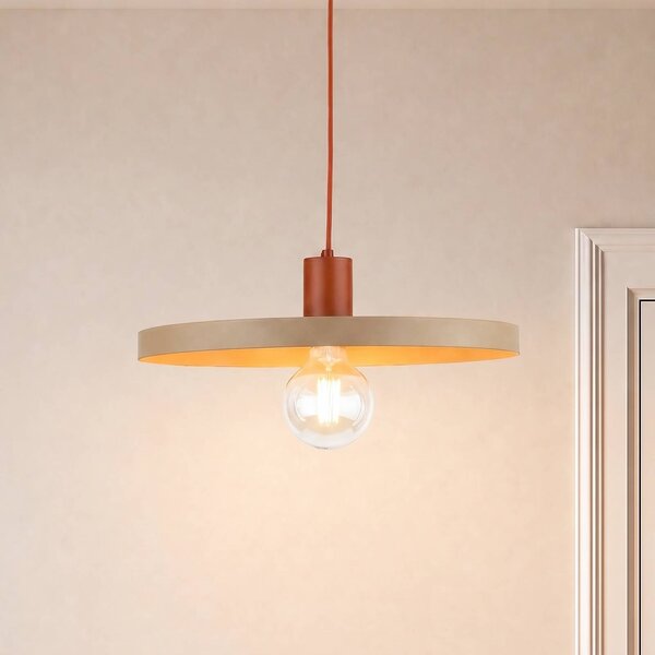 Lampada a sospensione Sila TK Lighting, dimmerabile, Crema / Ambra, Soggiorno / Sala da pranzo, Metallo, Moderno, Lampada a sospensione