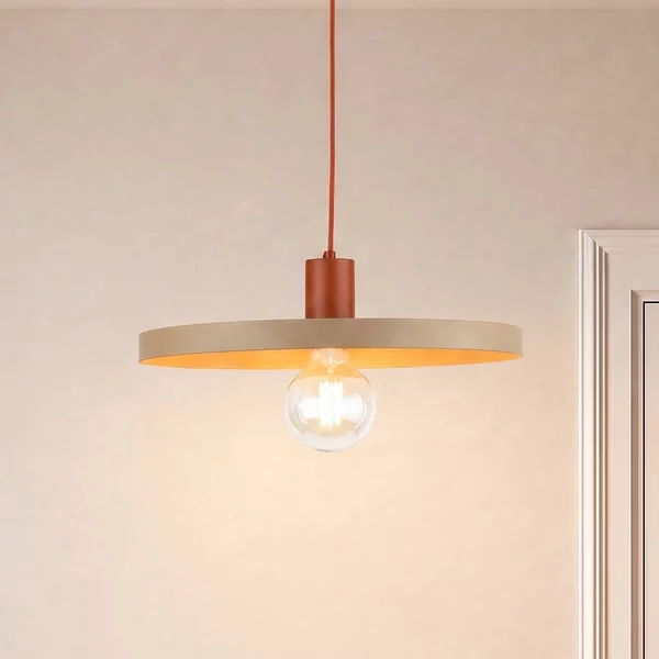 Lampada a sospensione Sila TK Lighting, dimmerabile, Crema / Ambra, Soggiorno / Sala da pranzo, Metallo, Moderno, Lampada a sospensione