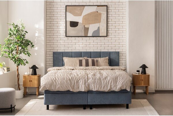Letto boxspring blu con contenitore 180x200 cm Elva Bold Line – Bonami Selection