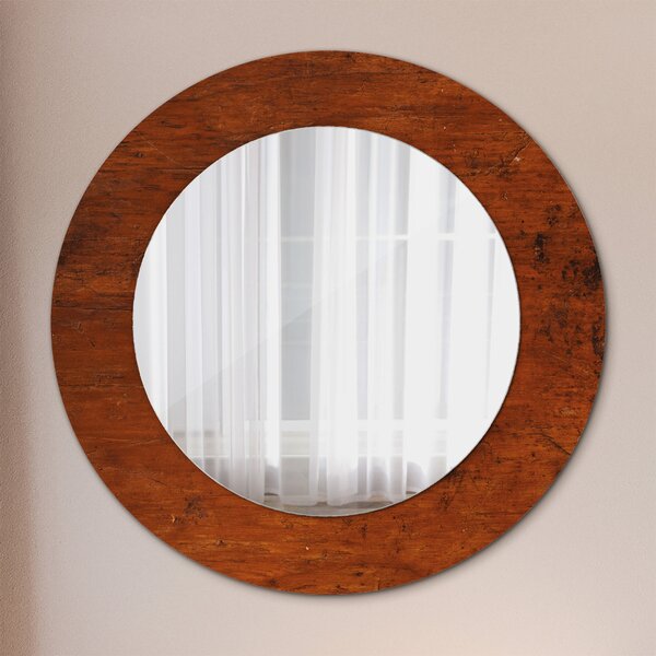 Specchio rotondo stampato Legno naturale fi 50 cm