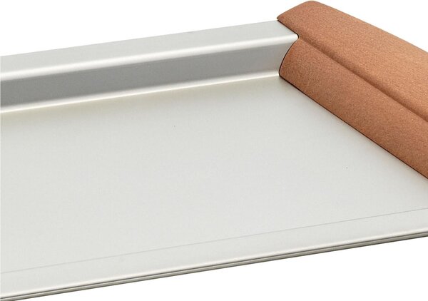 Vassoio Rettangolare ALLURE 23x33 cm in acciaio inox 18/10 Sabbiato e manici in legno