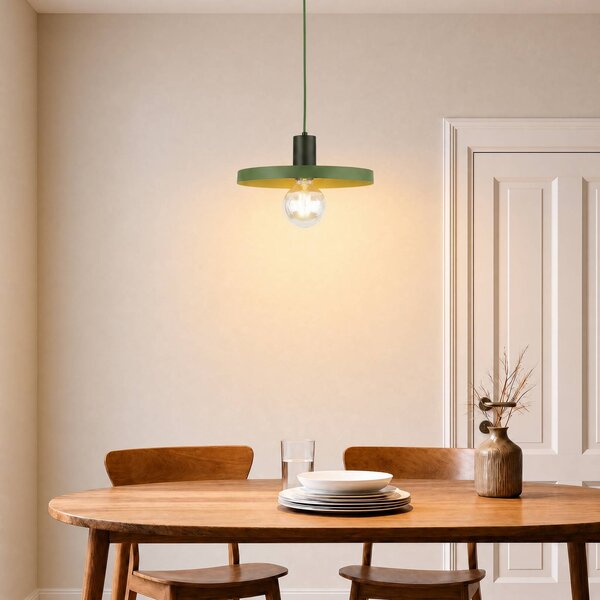 Lampada a sospensione Sila TK Lighting, dimmerabile, Verde, Soggiorno / Sala da pranzo, Metallo, Moderno, Lampada a sospensione