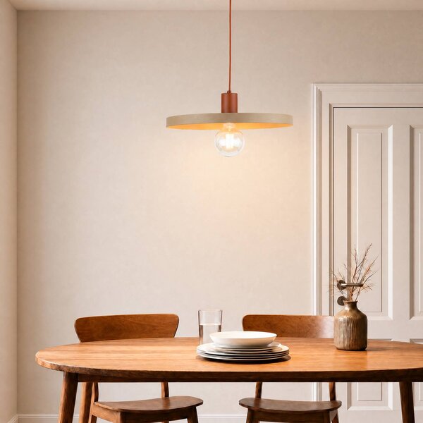 Lampada a sospensione Sila TK Lighting, dimmerabile, Crema / Ambra, Soggiorno / Sala da pranzo, Metallo, Moderno, Lampada a sospensione