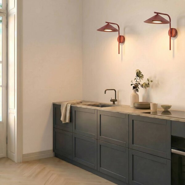 Applique da parete Lume S TK Lighting, dimmerabile, Rosso, Soggiorno / Sala da pranzo, Metallo, Moderno, Applique