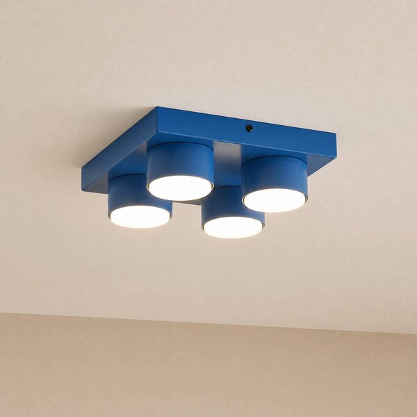 Plafoniera soffitto Brix TK Lighting, dimmerabile, Blu, Soggiorno / Sala da pranzo, Metallo, Moderno, Plafoniera