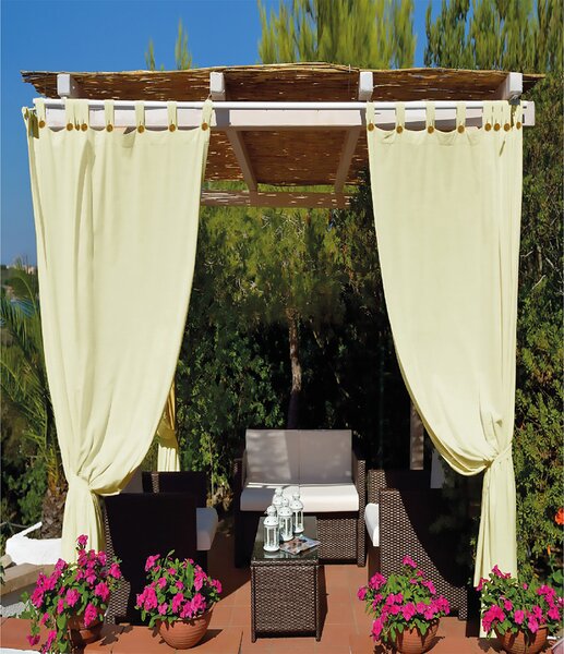 Italy Tenda per Gazebo con Passanti e Bottoni 140x270h cm colore Panna Tipo Lux - ID1881