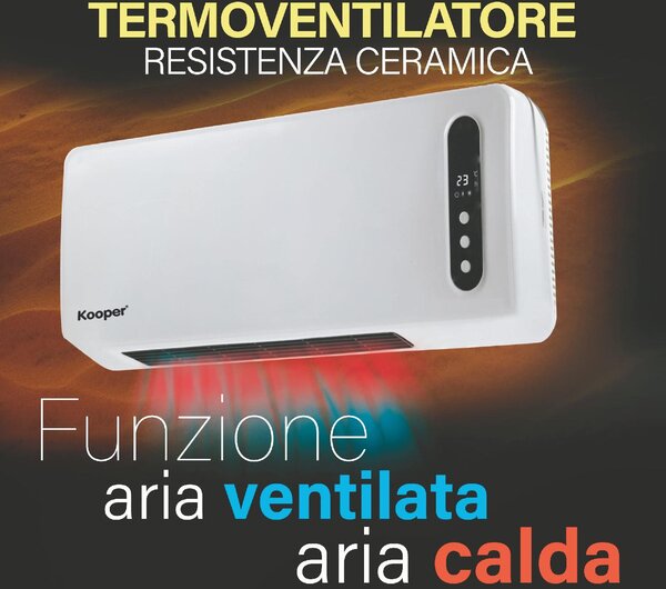 DCG Termoconvettore a parete Stufa elettrica per Riscaldamento Potenza 2000 Watt con Timer e Telecomando - TCM55T