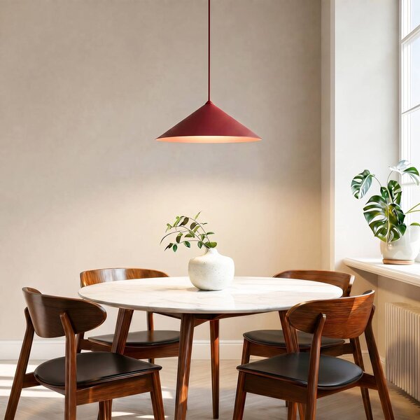 Lampada a sospensione Lume L TK Lighting, dimmerabile, Rosso, Soggiorno / Sala da pranzo, Metallo, Moderno, Lampada a sospensione