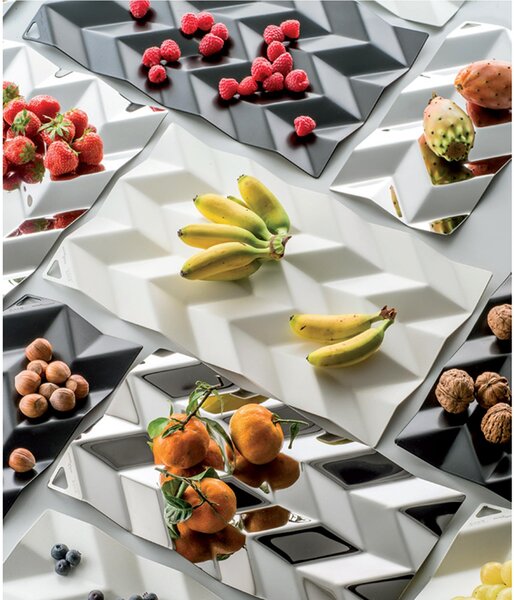 Centrotavola in acciaio inox 18/10 Small BD10 28,5x14 cm verniciato Bianco Gesso