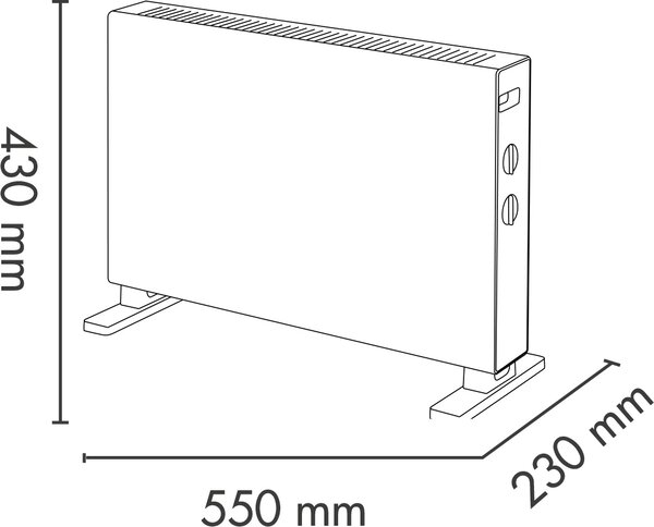 Argo termoconvettore 2000 Watt Stufa elettrica a Convezione - Kansas