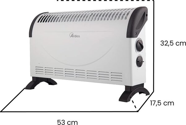 Ardes Termoconvettore pavimento Stufa elettrica per Riscaldamento Potenza 1500 Watt con Termostato - AR4C06 Kalor