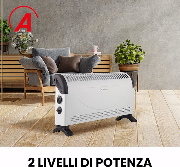 Ardes Termoconvettore pavimento Stufa elettrica per Riscaldamento Potenza 1500 Watt con Termostato - AR4C06 Kalor