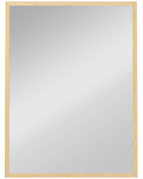 HOMCOM Specchio da Parete Rettangolare con Ganci, in Vetro e MDF, 60x80 cm, Color Legno | Aosom Italy