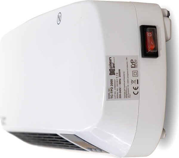 PLEINAIR Termoconvettore Parete Stufa elettrica per Riscaldamento Potenza 2000 Watt Timer - TC-TPD2000