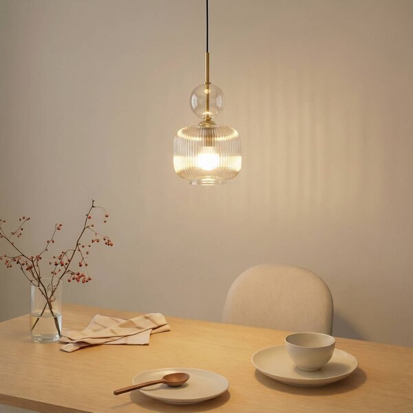 Lampada a sospensione Sophia TK Lighting, dimmerabile, Alluminio / Grigio / Zincato, Soggiorno / Sala da pranzo, Vetro, Moderno, Lampada a sospensione