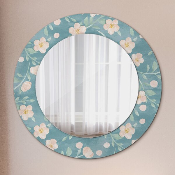Specchio rotondo stampato Pattern floreale fi 50 cm