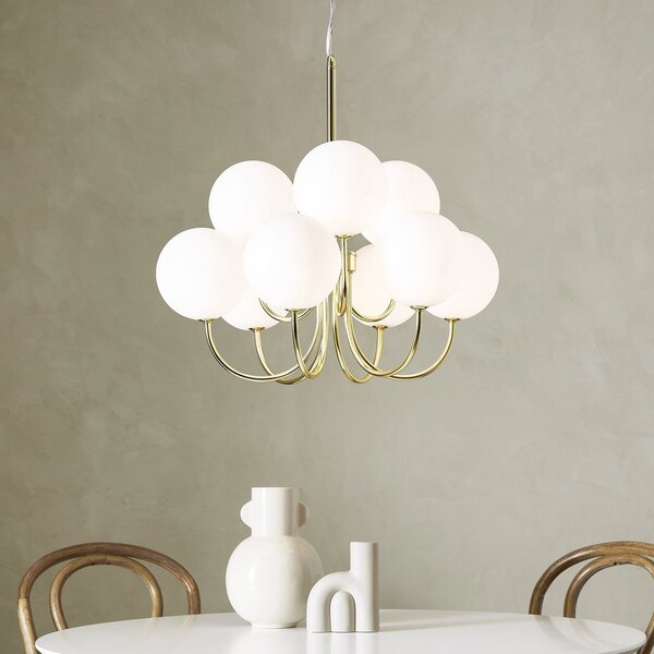 Lampada a sospensione Markslöjd, Bianco, dimmerabile, Dorato / Ottone, Soggiorno, Metallo
