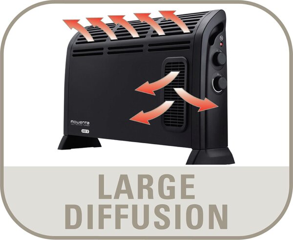 Rowenta Termoconvettore Stufa elettrica per Riscaldamento Potenza 2400 Watt con Termostato - CO3035 Vectissimo Turbo
