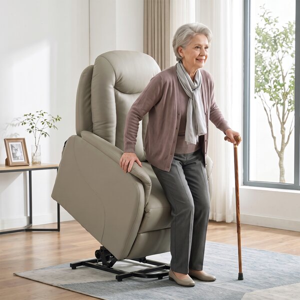 HOMCOM Poltrona alzapersona elettrica reclinabile 145°, massaggio e calore, grigio chiaro | Aosom Italy