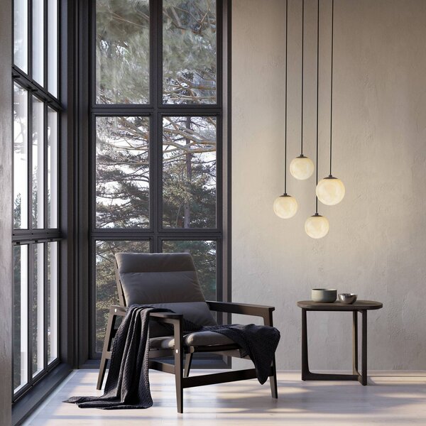 Molto Luce Lampada a sospensione ARE, dimmerabile, Nero, Soggiorno / Sala da pranzo, Pietra, Moderno, Lampada a sospensione