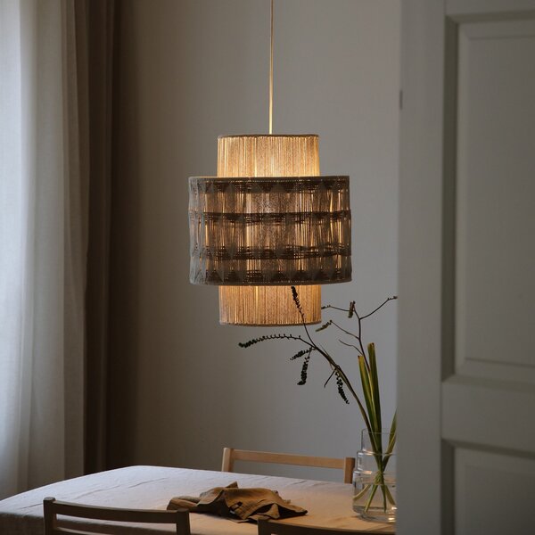 Lampada a sospensione Markslöjd, Ano, dimmerabile, Beige, Soggiorno, Tessuto / Tessile