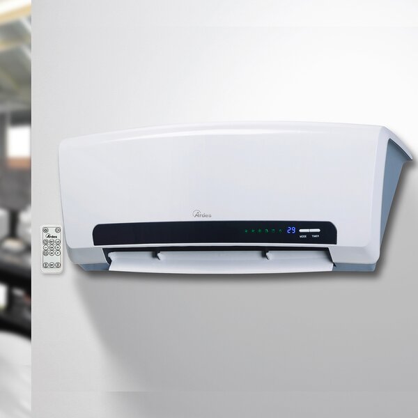 Ardes Termoventilatore Ceramico a Parete 2000 Watt Stufa elettrica con Termostato Telecomando e Timer Ventilazione estiva - AR4W08P