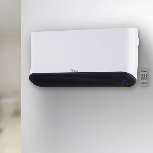 Ardes Termoventilatore Ceramico a Parete 2000 Watt Stufa elettrica con Termostato Telecomando e Timer Ventilazione estiva - AR4W05P