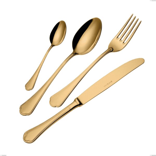 Forchetta dolce Domus Gold, Acciaio 18/10, lunghezza 152 mm spessore 3 mm trattamento PVD Gold