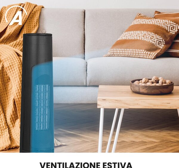 Ardes Termoventilatore Ceramico a Torre Stufa Effetto Fiamma 2000 Watt colore Grigio - AR4P22FP