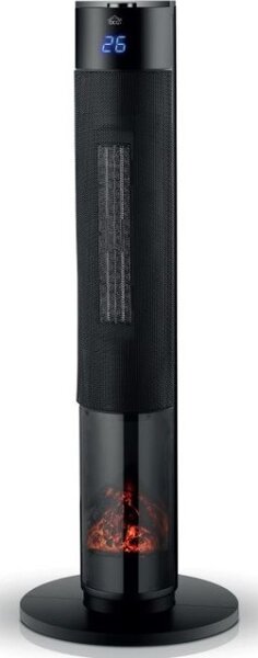 DCG Termoventilatore Ceramico a Torre Stufa Elettrica 2000 Watt Effetto Fiamma colore Nero - PTC2011