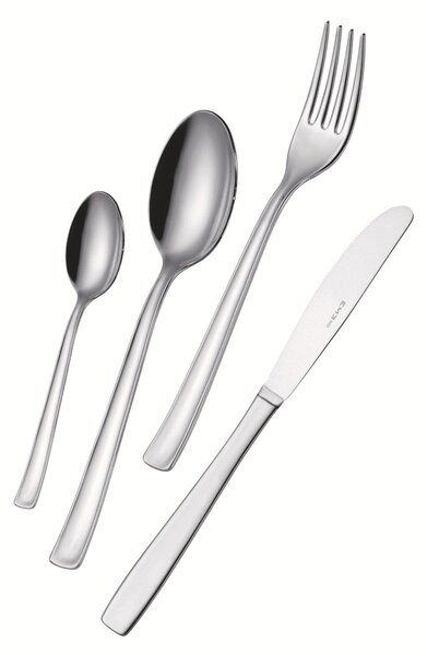Servizio Posate DUNA 24 pezzi 6 posti tavola acciaio inox 18.10 (AISI 304) Finitura LUCIDA spessore 2 mm