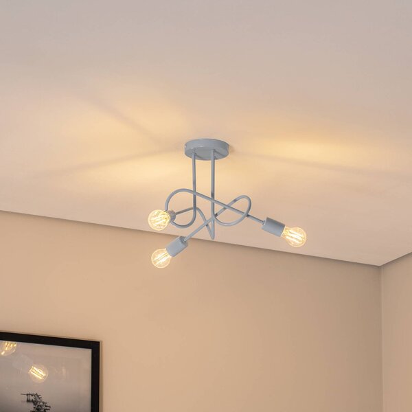 Plafoniera soffitto Oxford HELAM, dimmerabile, Blu, Soggiorno / Sala da pranzo, Metallo, Plafoniera
