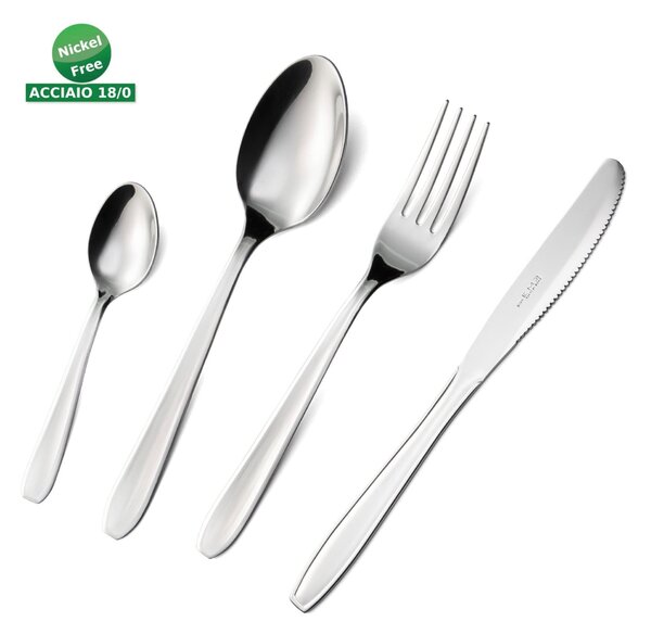 Confezione vetrina 6 pezzi caff� eco, Acciaio inox Aisi 430 NIchel Free Posate Lucide, spessore 1.5 mm