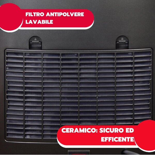 Ardes Termoventilatore Ceramico Funzione Ionizzante Stufa elettrica Caldobagno Potenza 2200 Watt con Termostato Timer e Telecomando - AR4P17 Stone