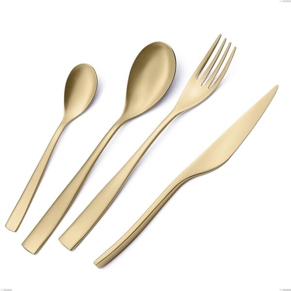 Forchetta tavola Etoile PVD Sabbiato Champagne, Acciaio 18/10 sabbiato, spessore 4 mm, lunghezza 220 mm, pvd champagne