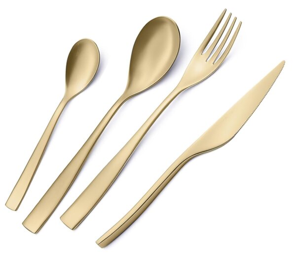 Confezione vetrina 2 pezzi insalata Etoile PVD Sabbiato Champagne, Acciaio 18/10 sabbiato, spessore 4 mm, pvd champagne
